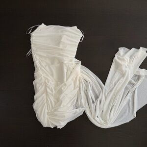 Elliatt Ivory Mini Dress with Tail